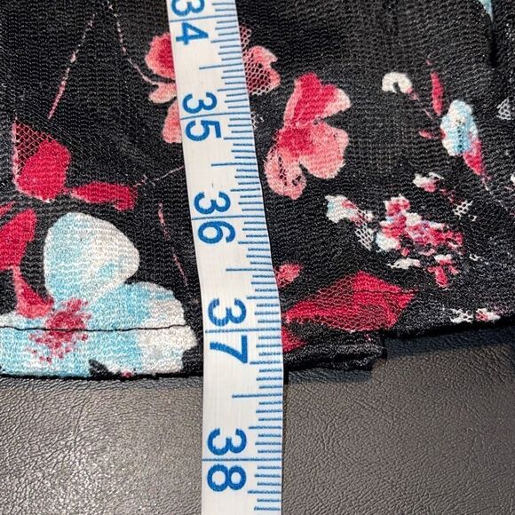 Studio One Womens Fit & Flare Dress Floral Lace Cap Sleeve Red Black Size 4 - Picture 10 of 10